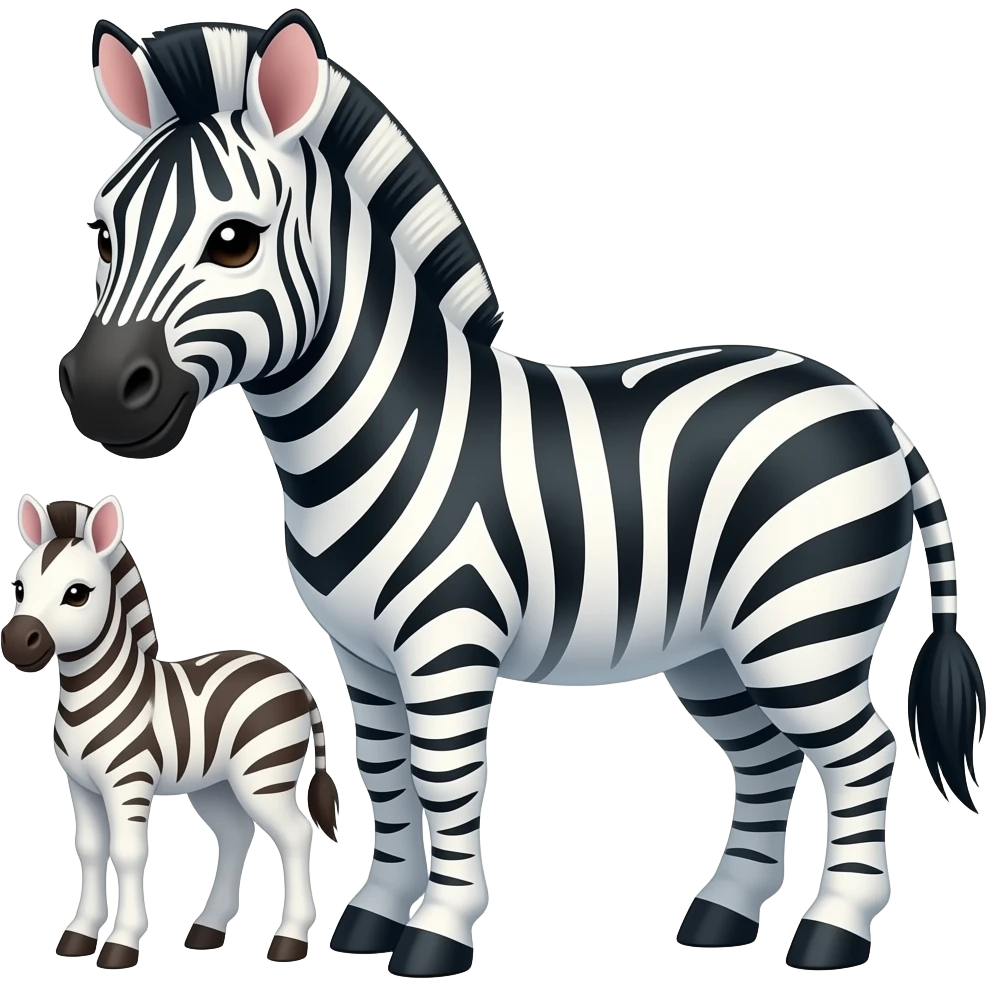 Cartoon zebra and zebra colt in a pen emoji