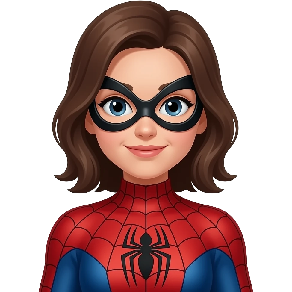 chica con traje de spiderman emoji