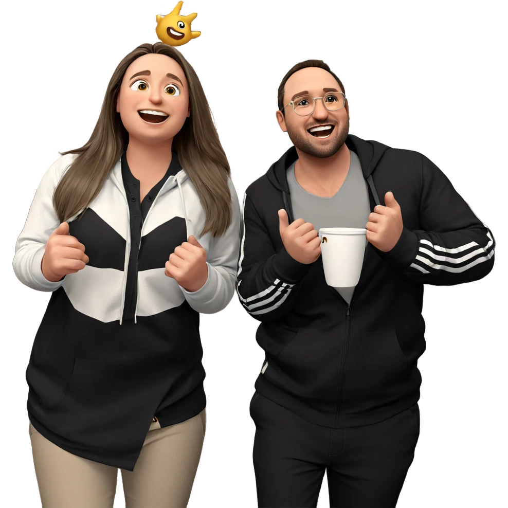 playful moment indoors with friends emoji