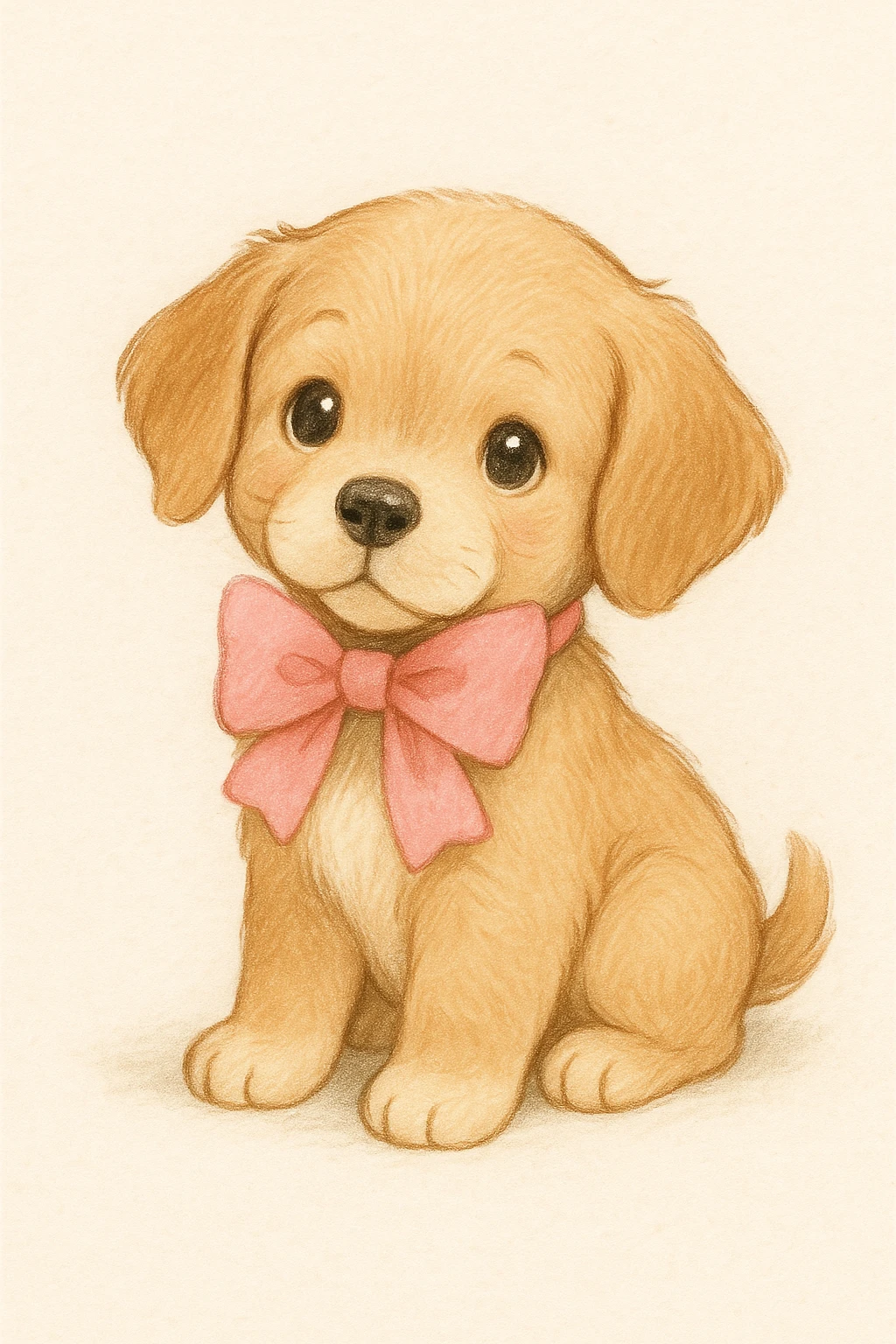 puppy with a pink bow, clear and appealing style emoji