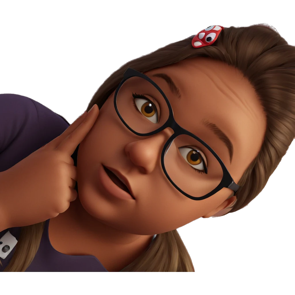 girl with glasses portrait emoji