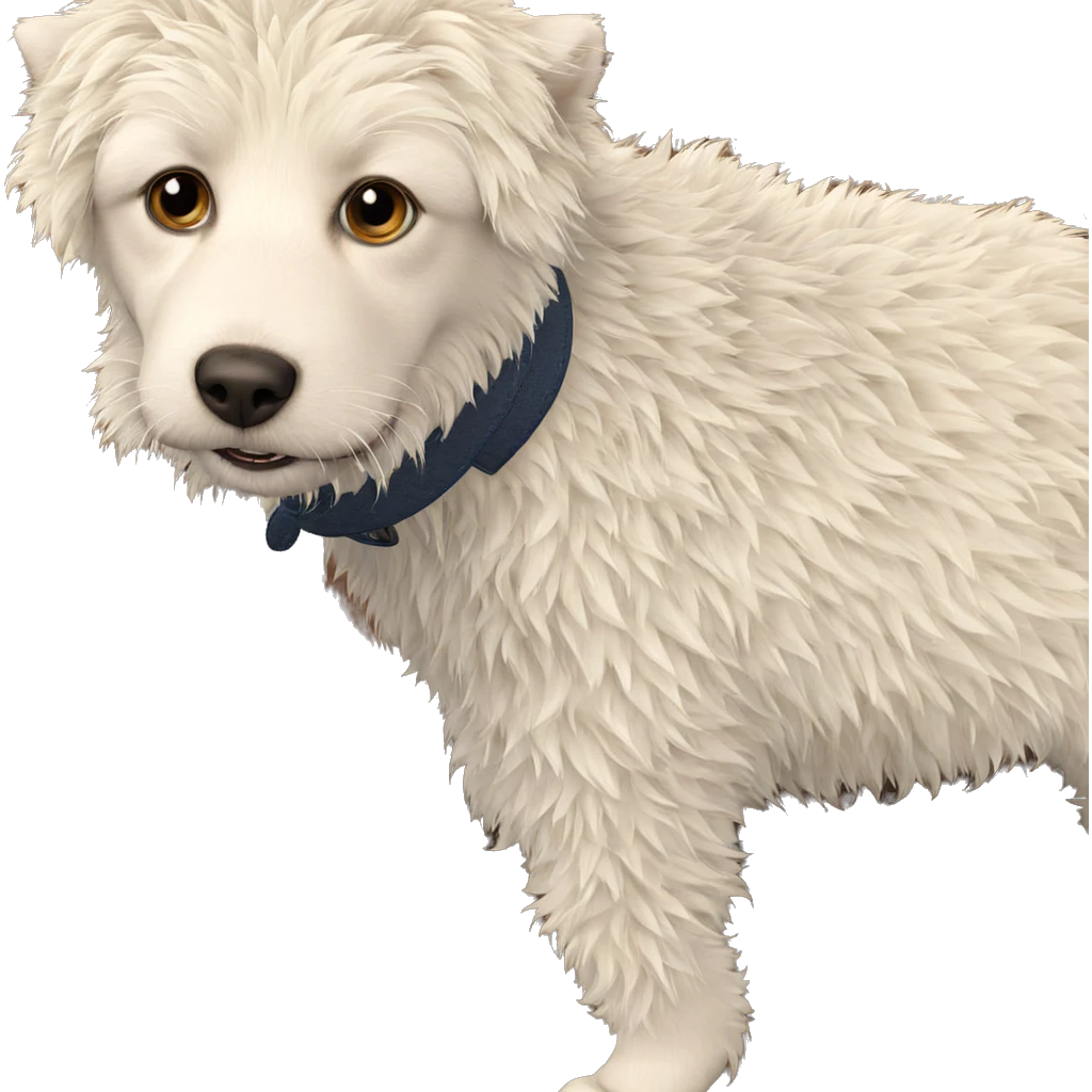 fluffy pets on wooden floor emoji