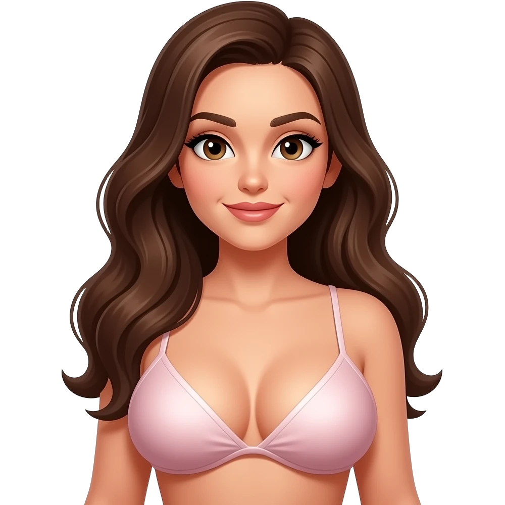 Sexy naked brunette with big tits emoji