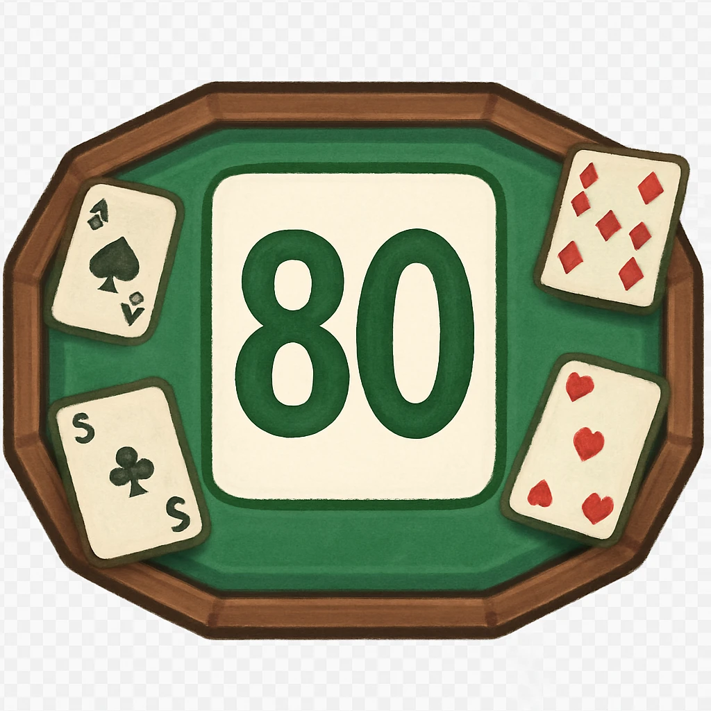 Edit the image to have a white background behind the number in the center of the 80 table, while keeping the rest transparent. Maintain the original style as much as possible. emoji