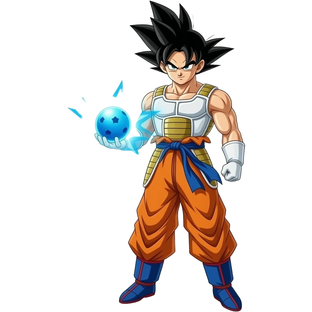 a blue ball of Energy shooting from vejita emoji