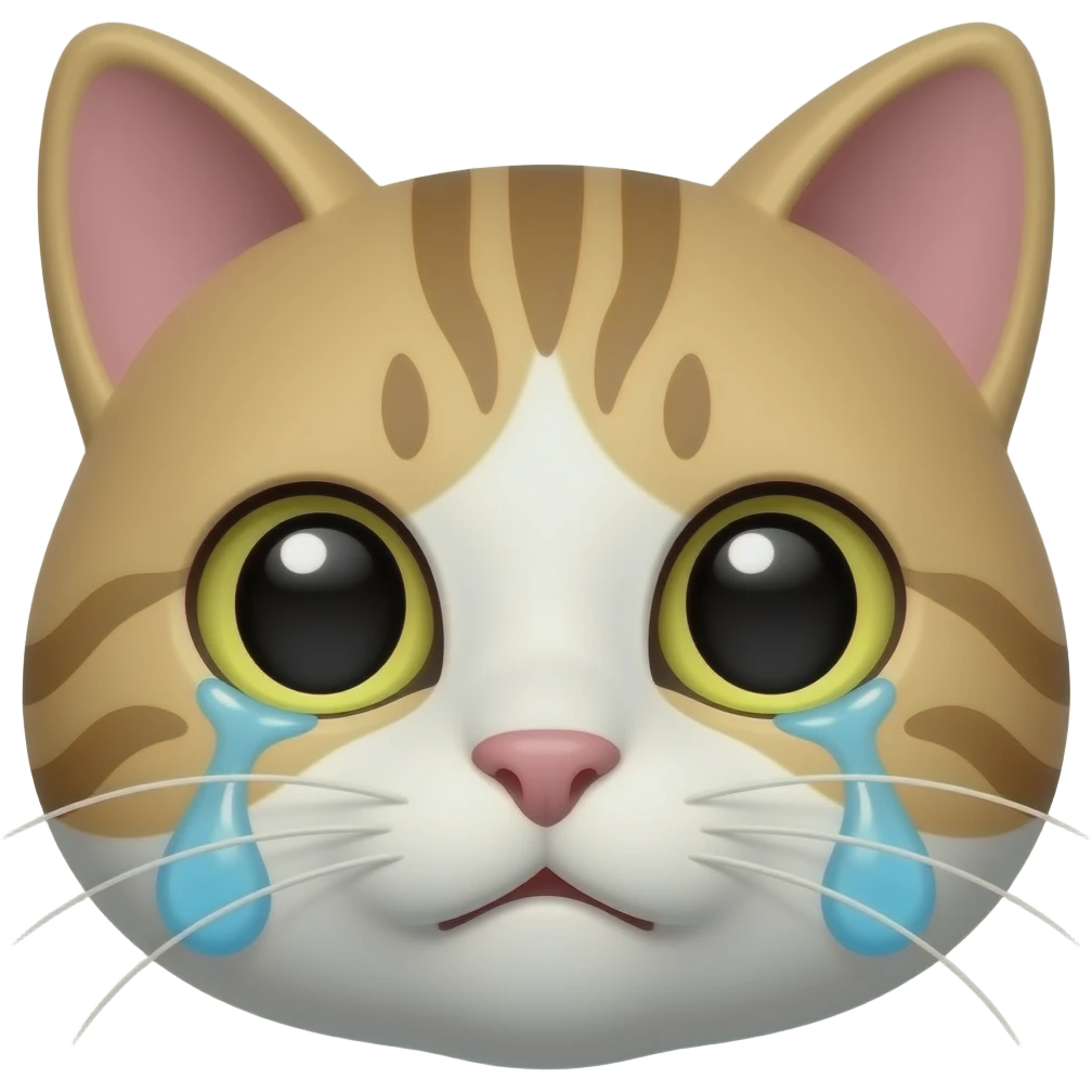 face of a cat with tears emoji