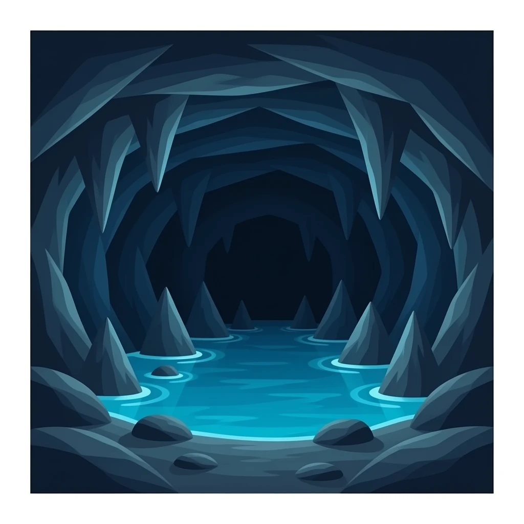 une grotte très sombre il ne doit pas y avoir de l'eau il fait juste sombre emoji