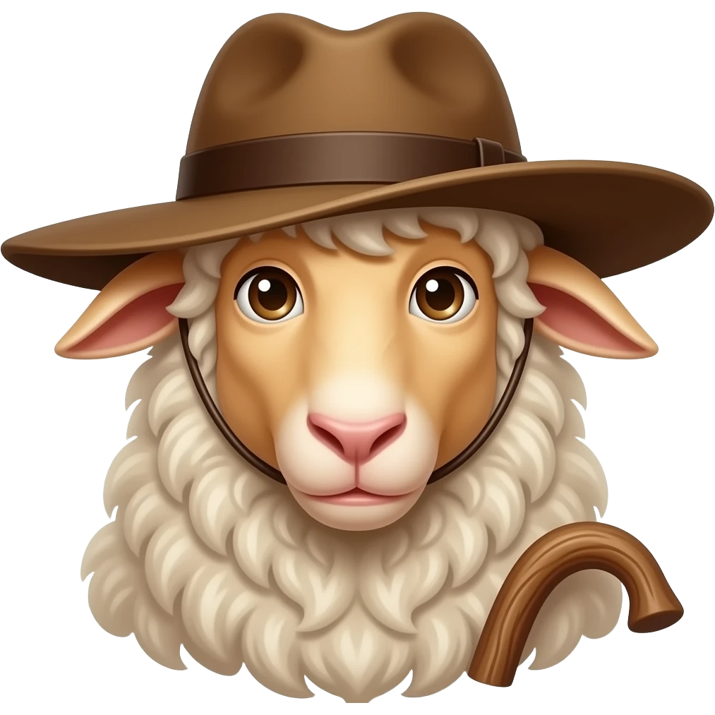Un berger landais avec un bâton et un grand chapeau emoji