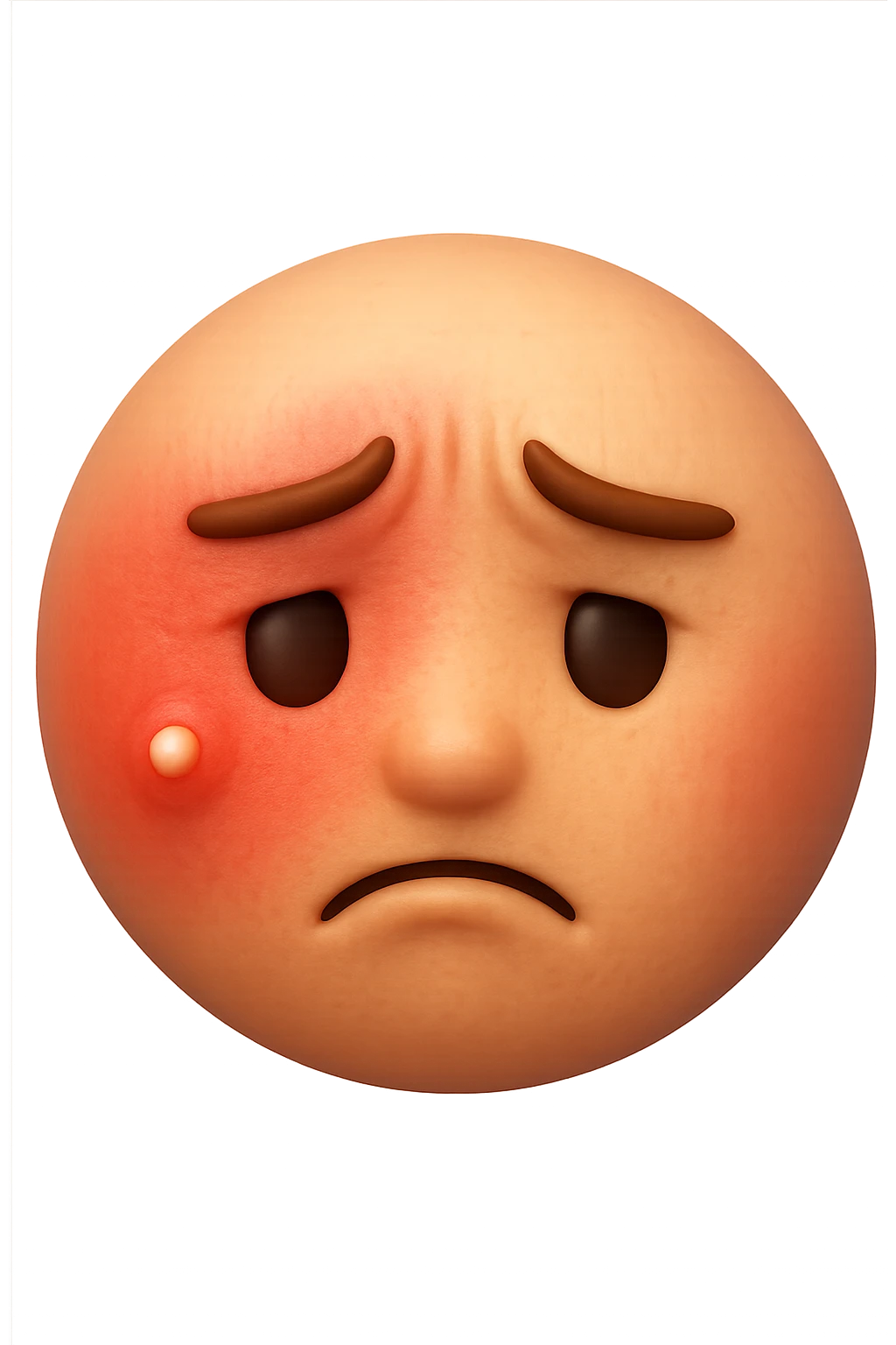 emoji 3d stile iphone di epidermide con rossore e brufolo emoji