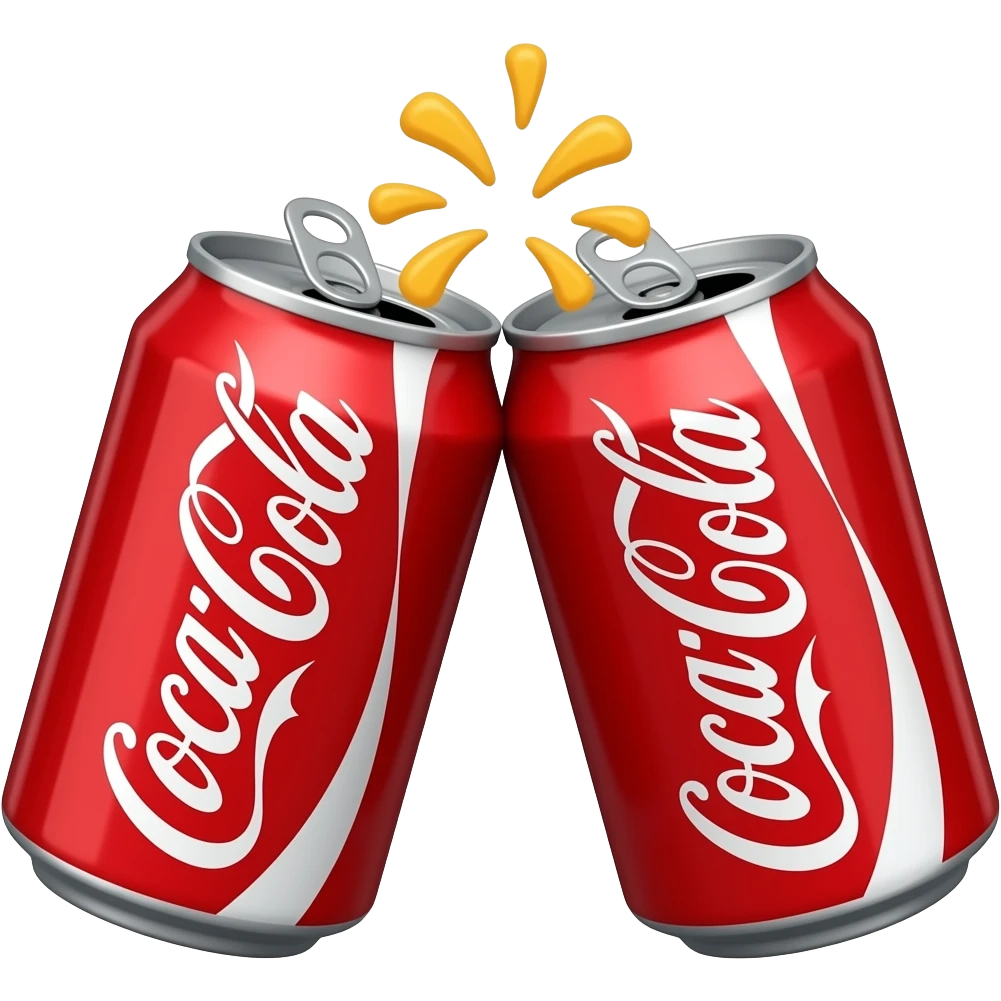 Two coke can doing cheers emoji
