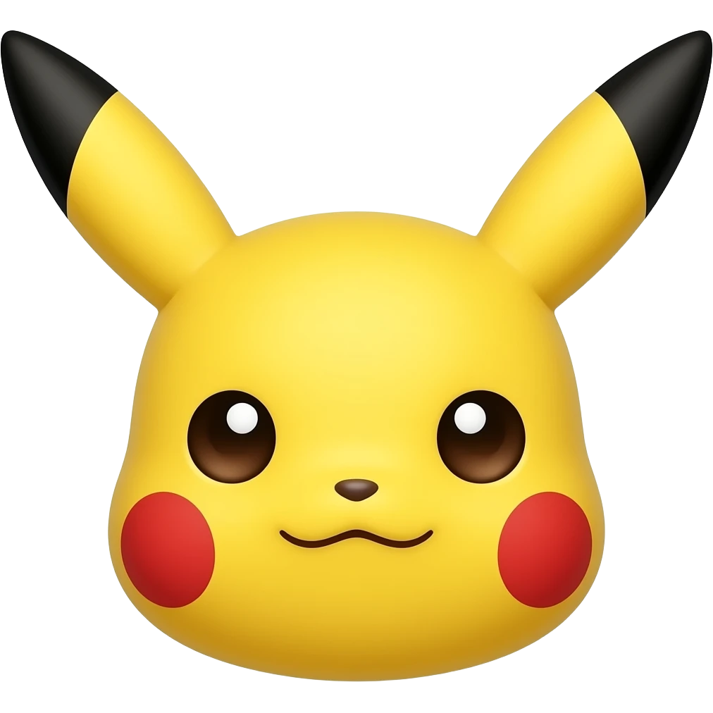 Fais la tête de Pikachu en style emoji emoji