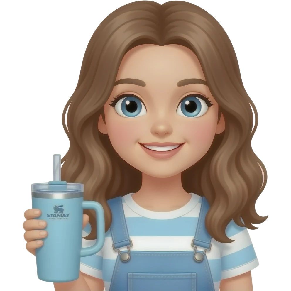 preppy popular cute girl with a stanley tumbler emoji