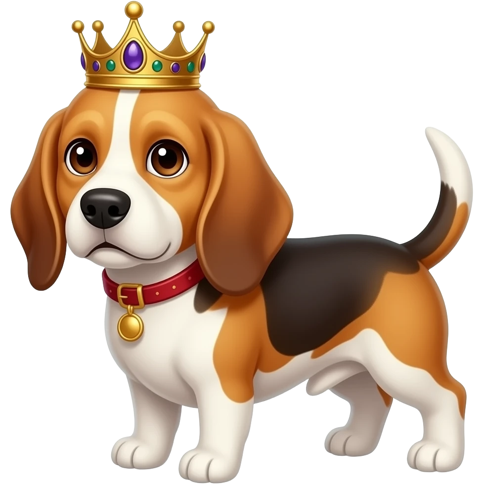 Queen beagle wearing crown emoji