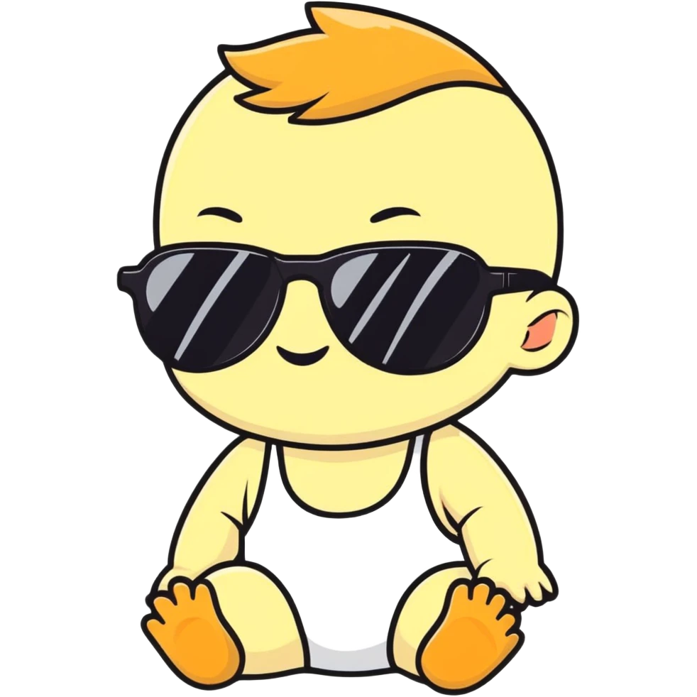 Baby oil with sunglasses  emoji