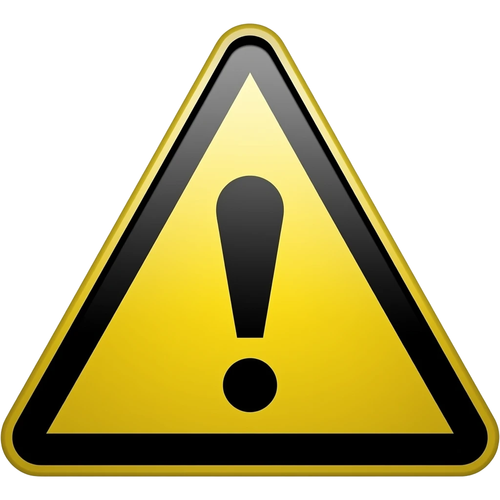 Un signo de advertencia amarillo y los bordes negros emoji