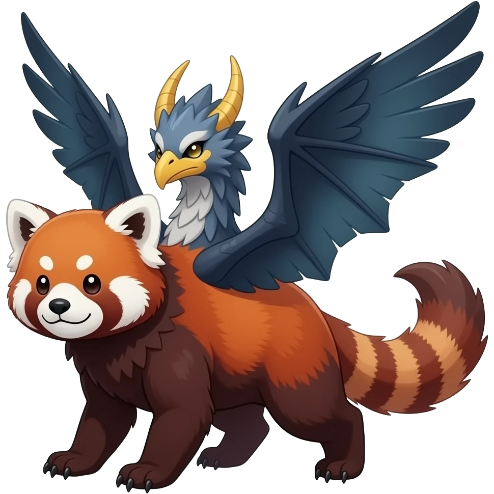 Red panda-gryphon-griffin-Yveltal-Silvally-Nargacuga-GriffSnuff-animal-hybrid-creature emoji