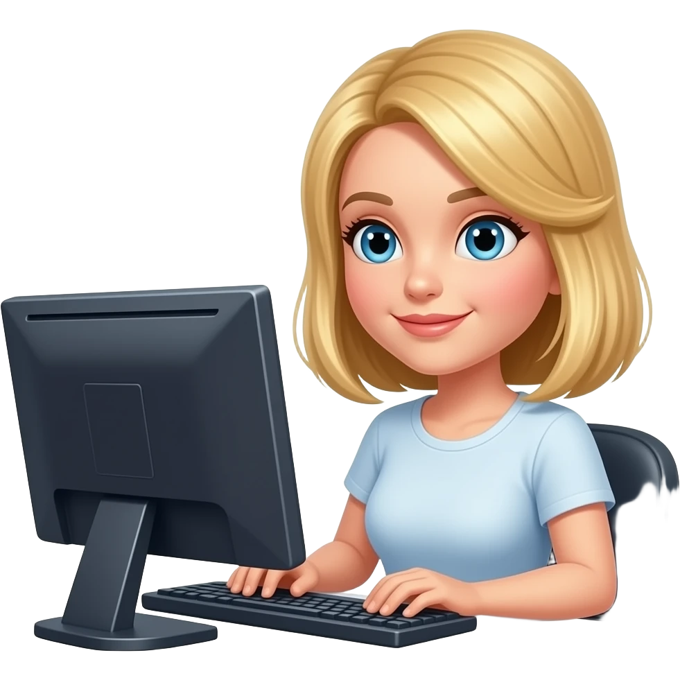 loira no computador emoji