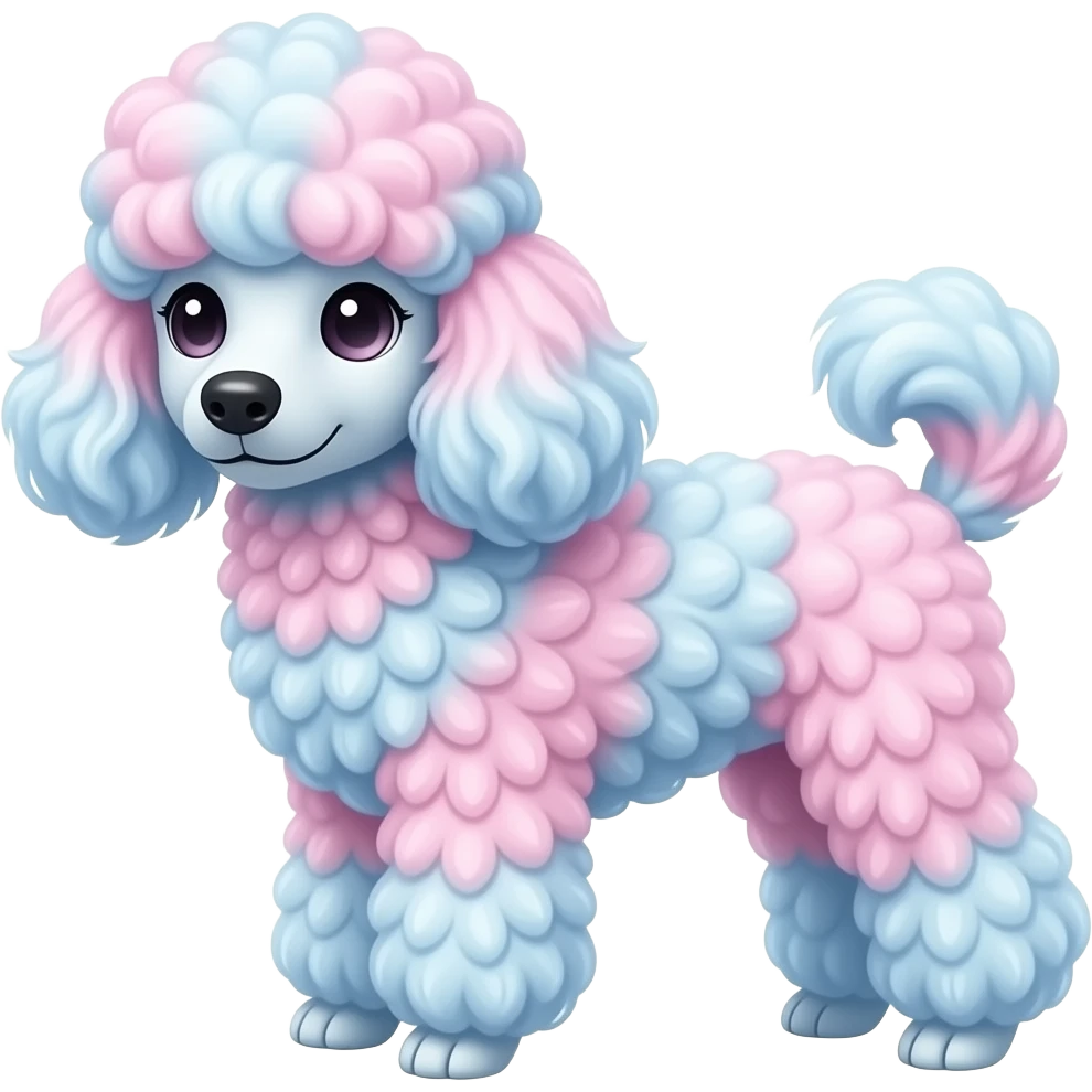 Cotton candy poodle pink the blue :3 emoji