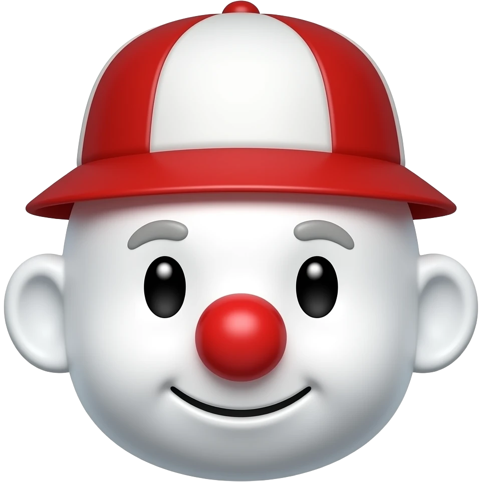 Kupa kafalı bir şey çiz, kırmızı burnu olsun, kırmızı-beyaz pipeti takılı olsun, yüzü olsun, mutlu gözüksün, kafası beyaz olsun emoji