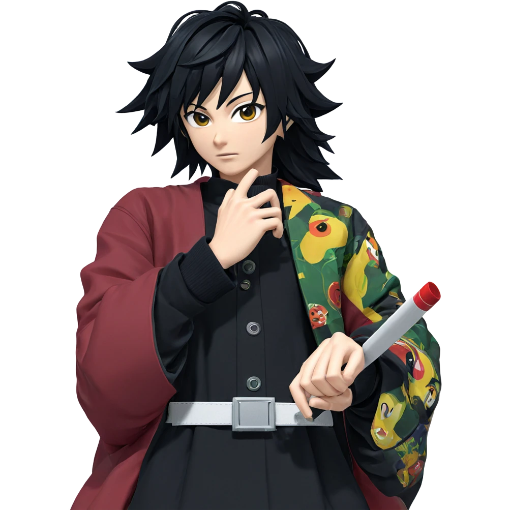 tomioka giyuu in black jacket emoji