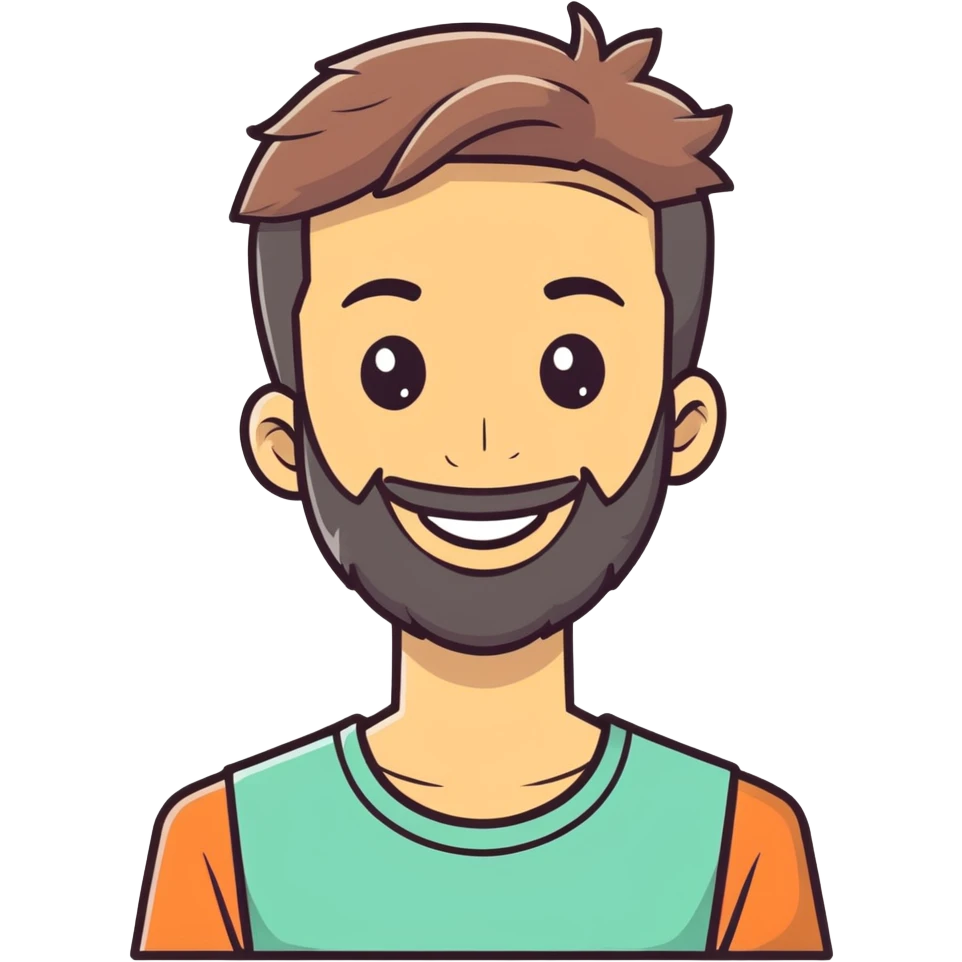 smiling boy with beard emoji