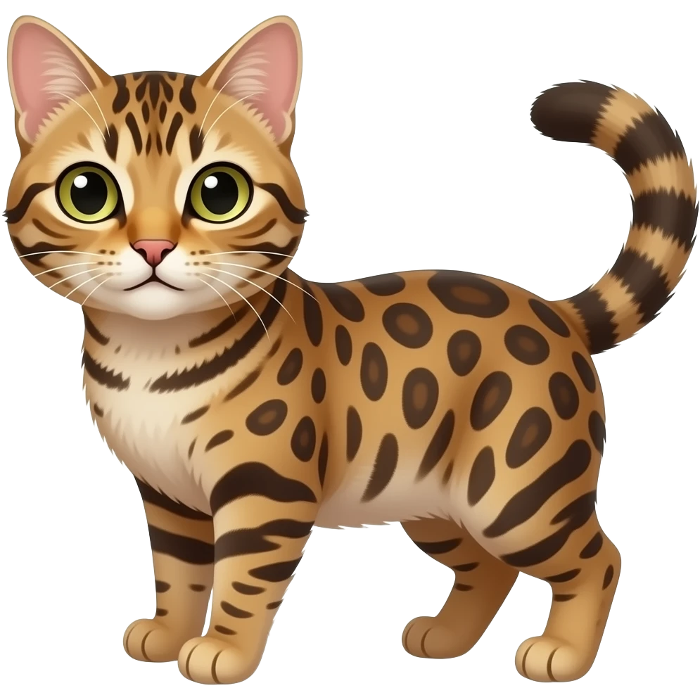 Make a cat that is brown with lepard spots emoji