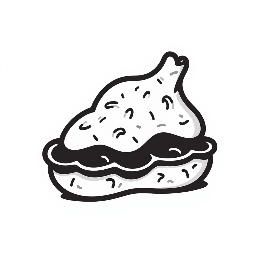 hand drawn doodle style brisket, playful lines, no background emoji
