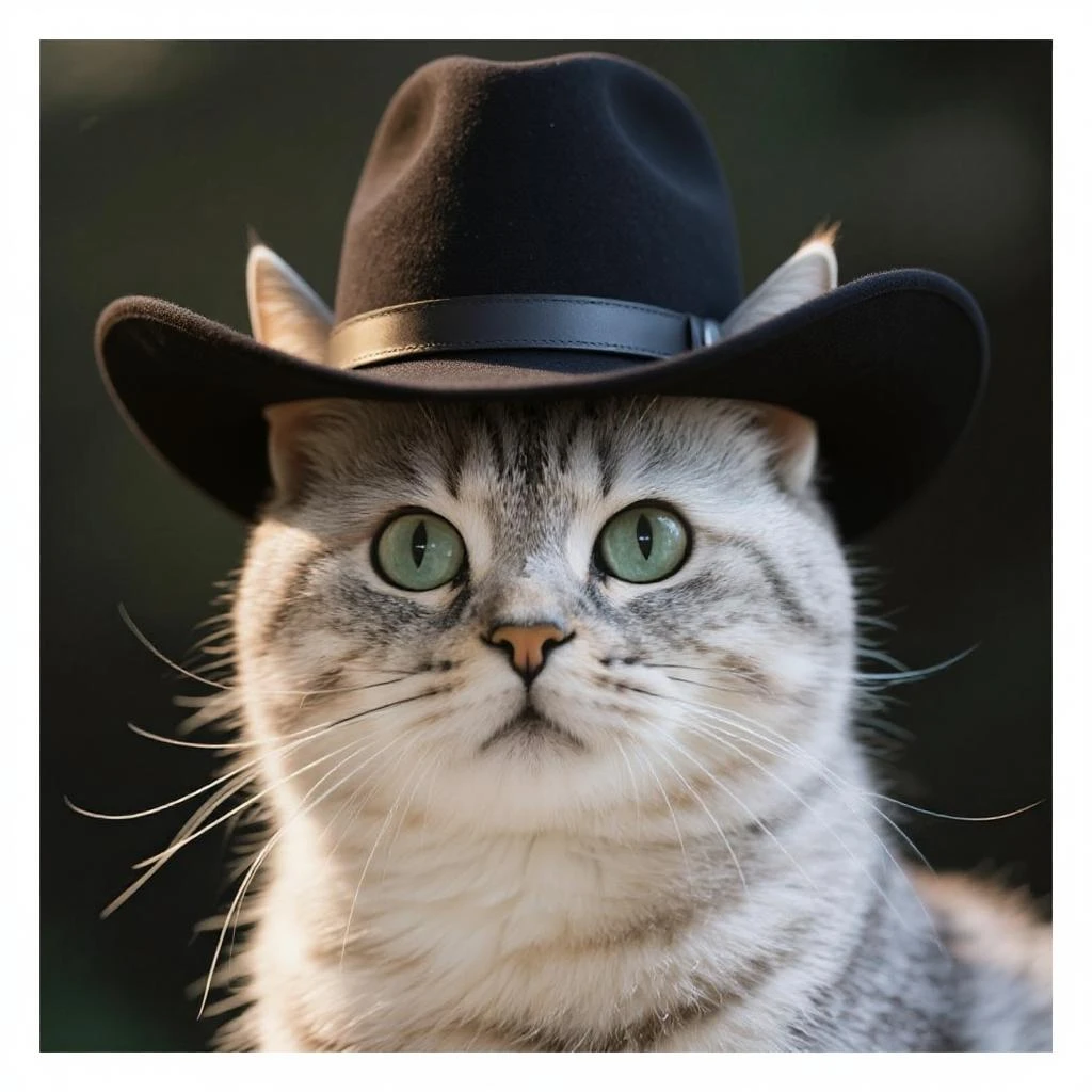 make the cat wear a cowboy hat emoji