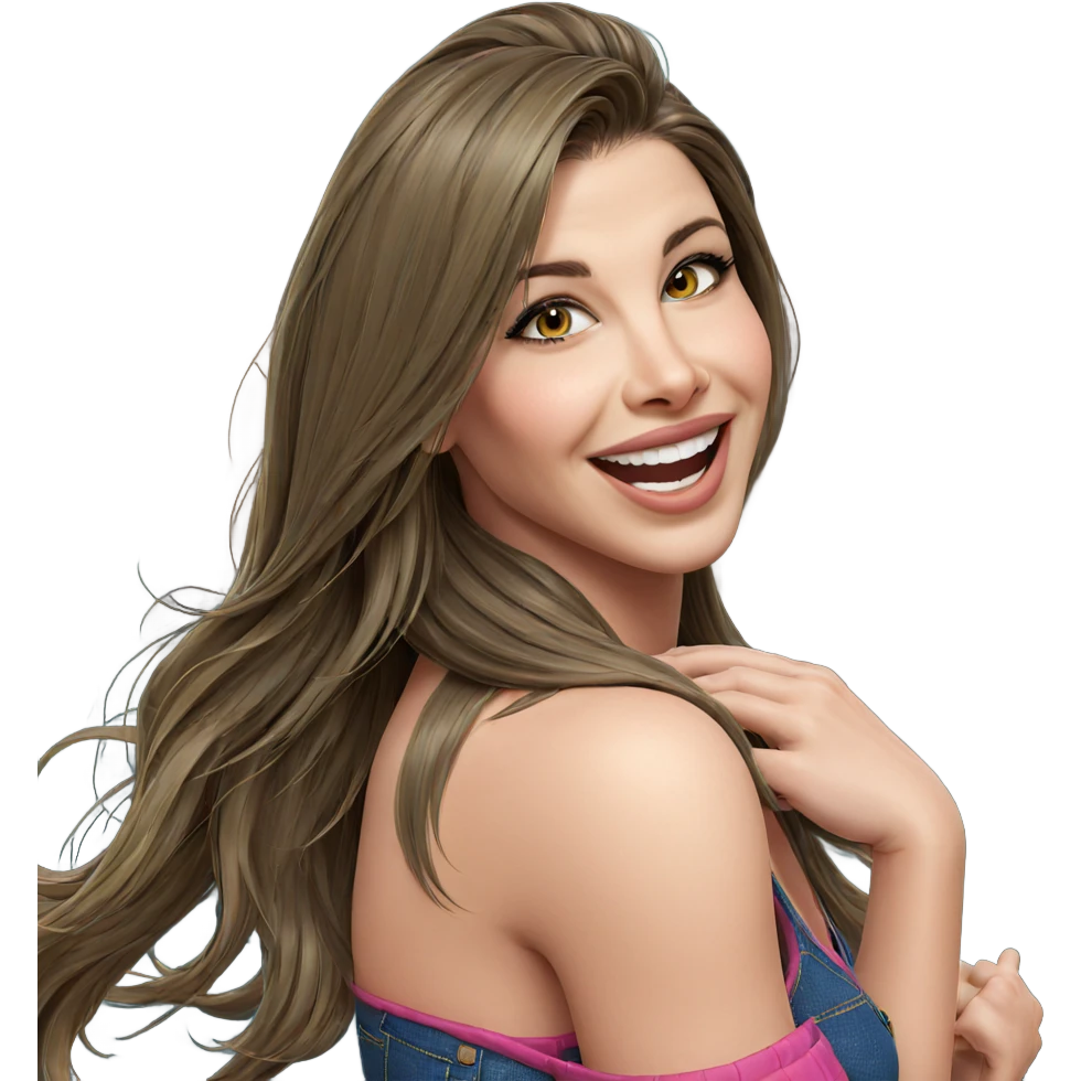 smiling girl with long hair emoji