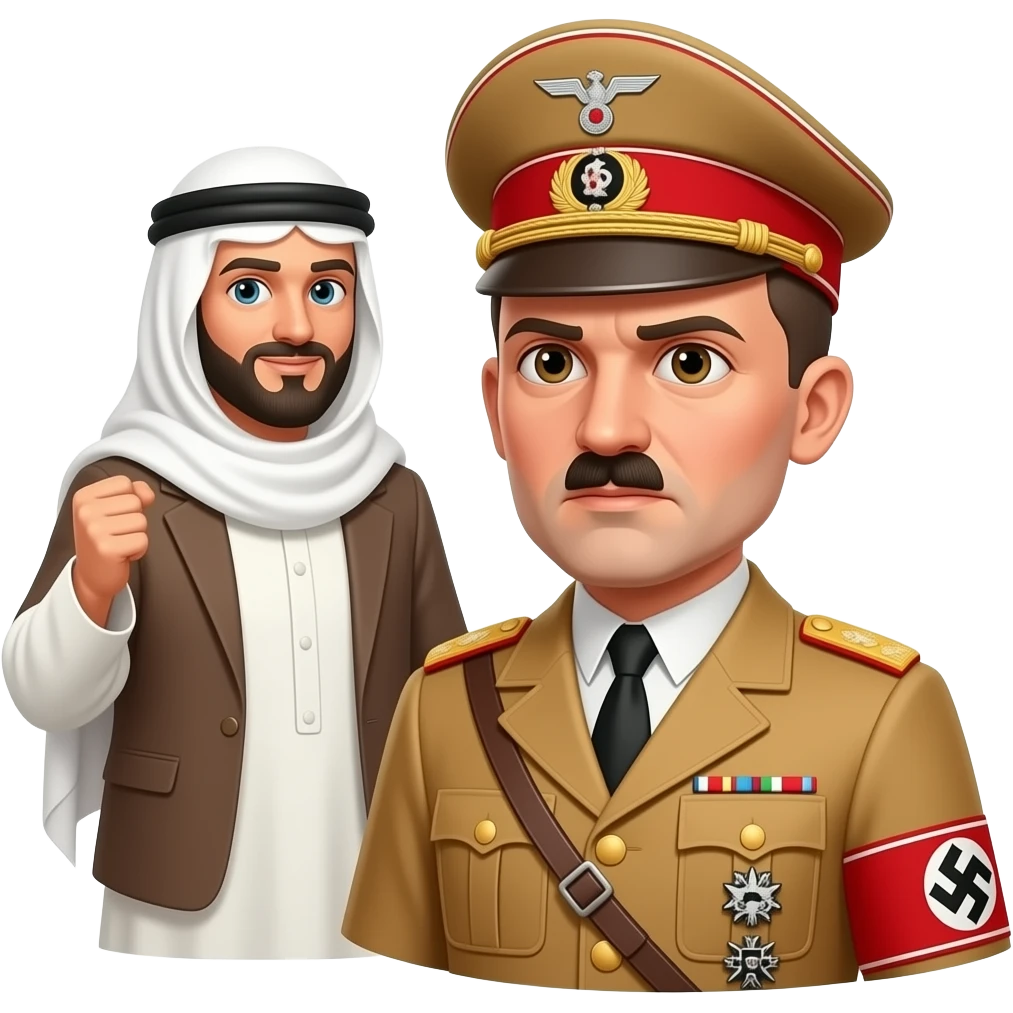 Hitler avec son uniforme nazi qui tue des arabes emoji