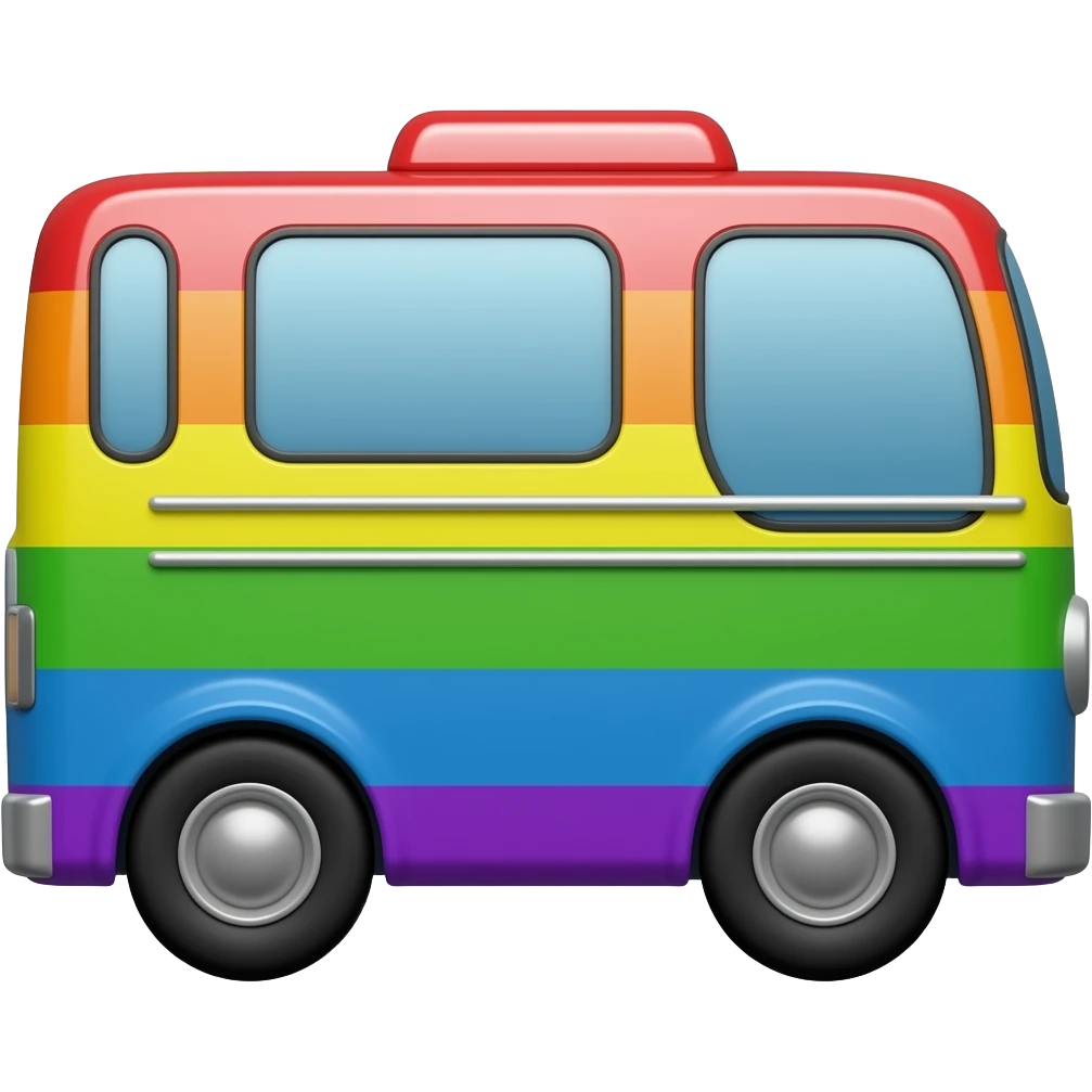 rainbow bus side view emoji