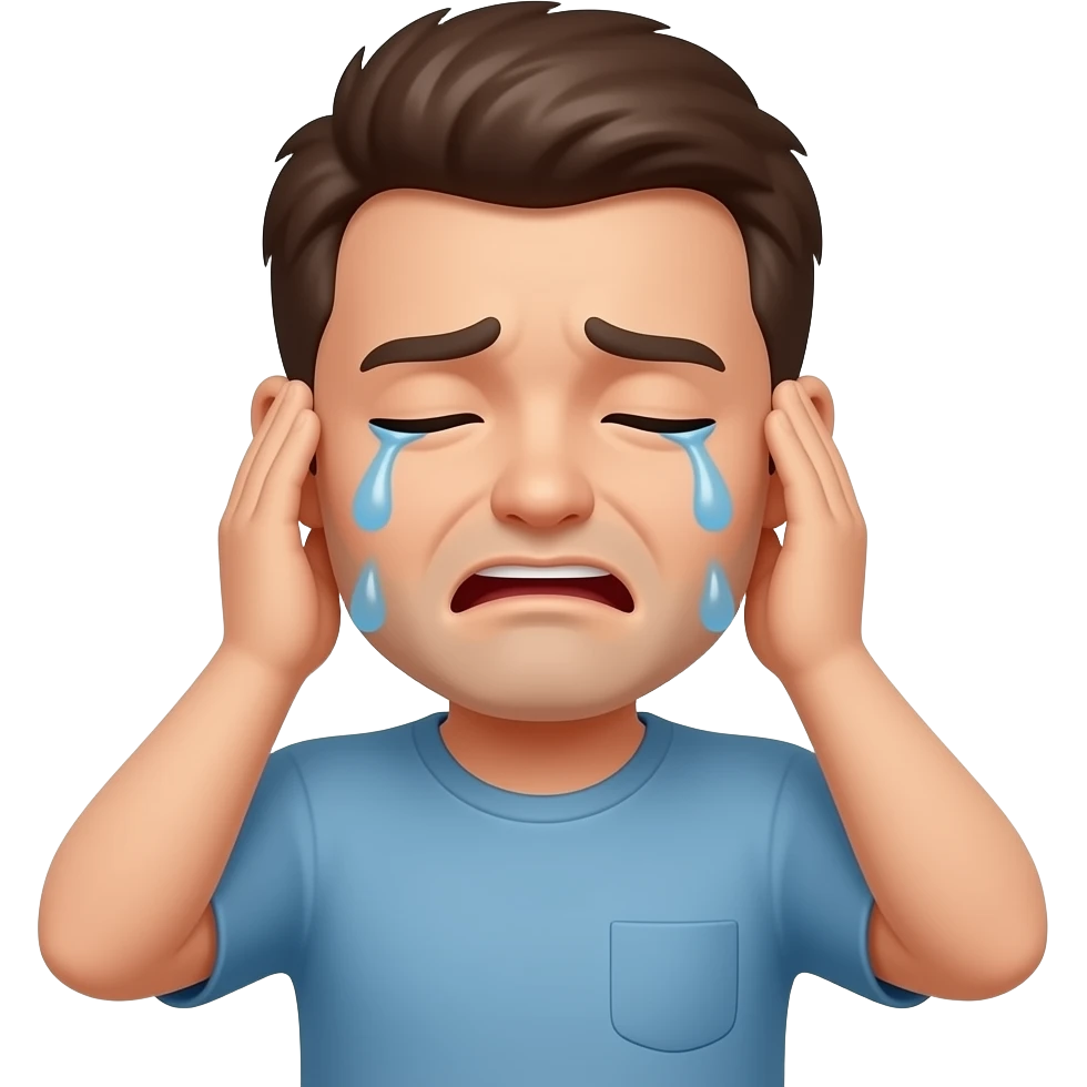 Saying sorry by holding ears man should cry emoji