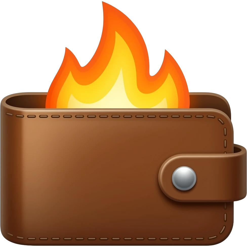 burning wallet emoji