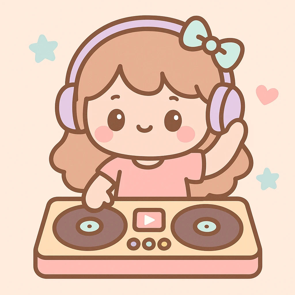 girl playing DJ set emoji