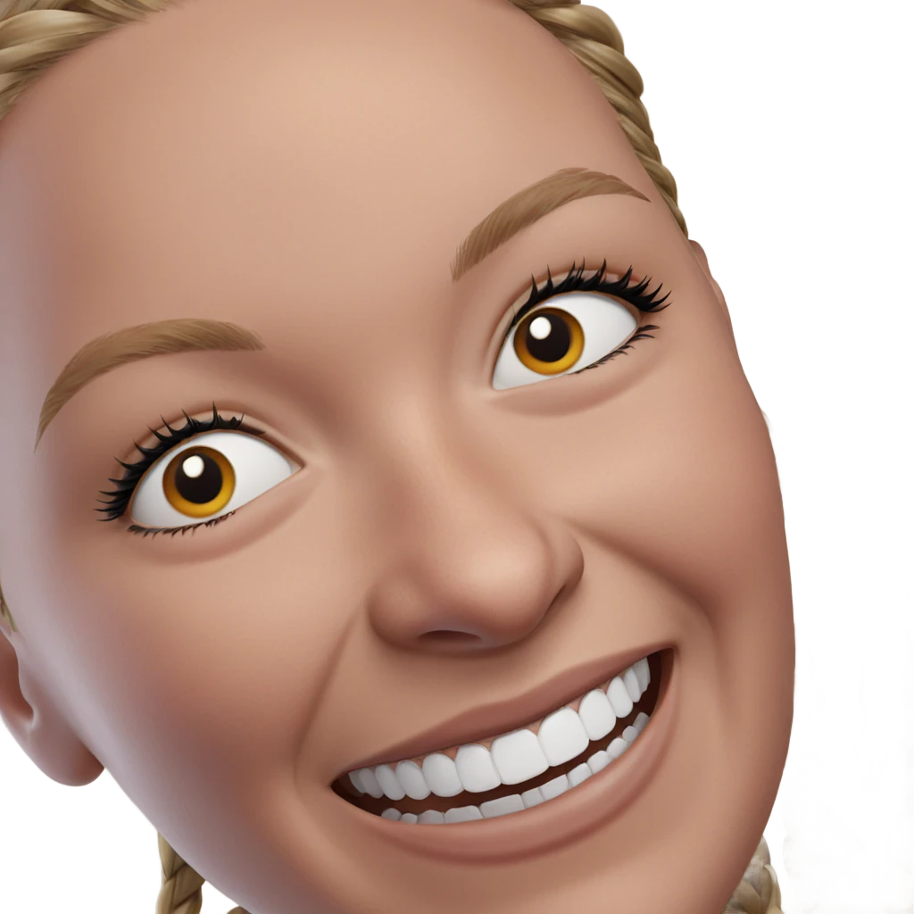 smiling girl with braids emoji