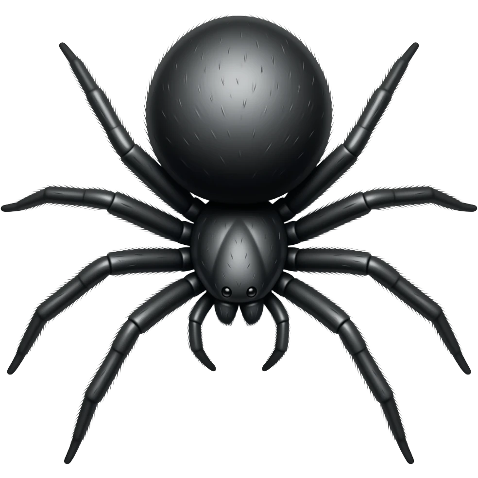 Simple large poisonous black widowspider emoji