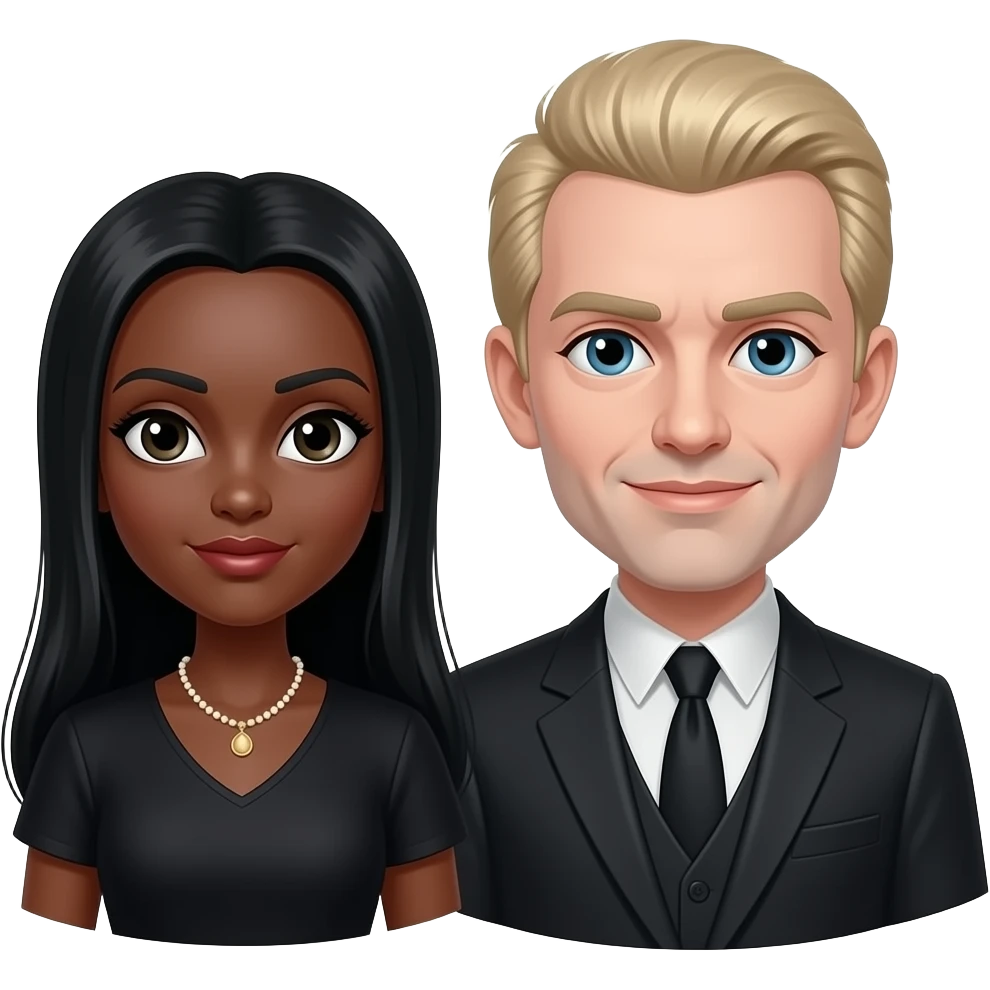 Mortícia parda e Gomez Addams loiro emoji