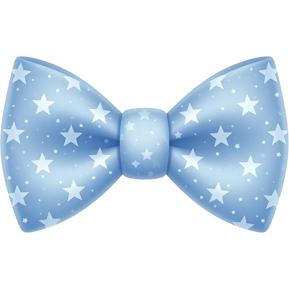Light blue starry light blue magical bowtie emoji