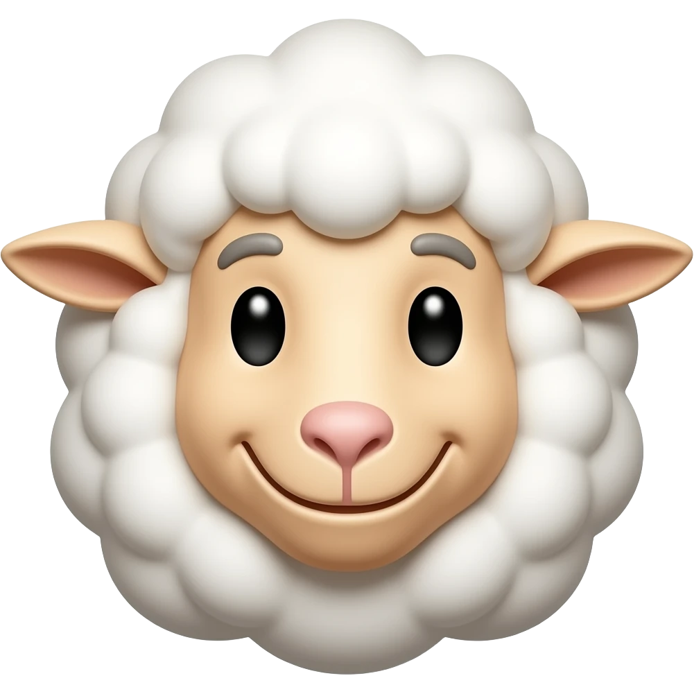 Sheep smiling face emoji