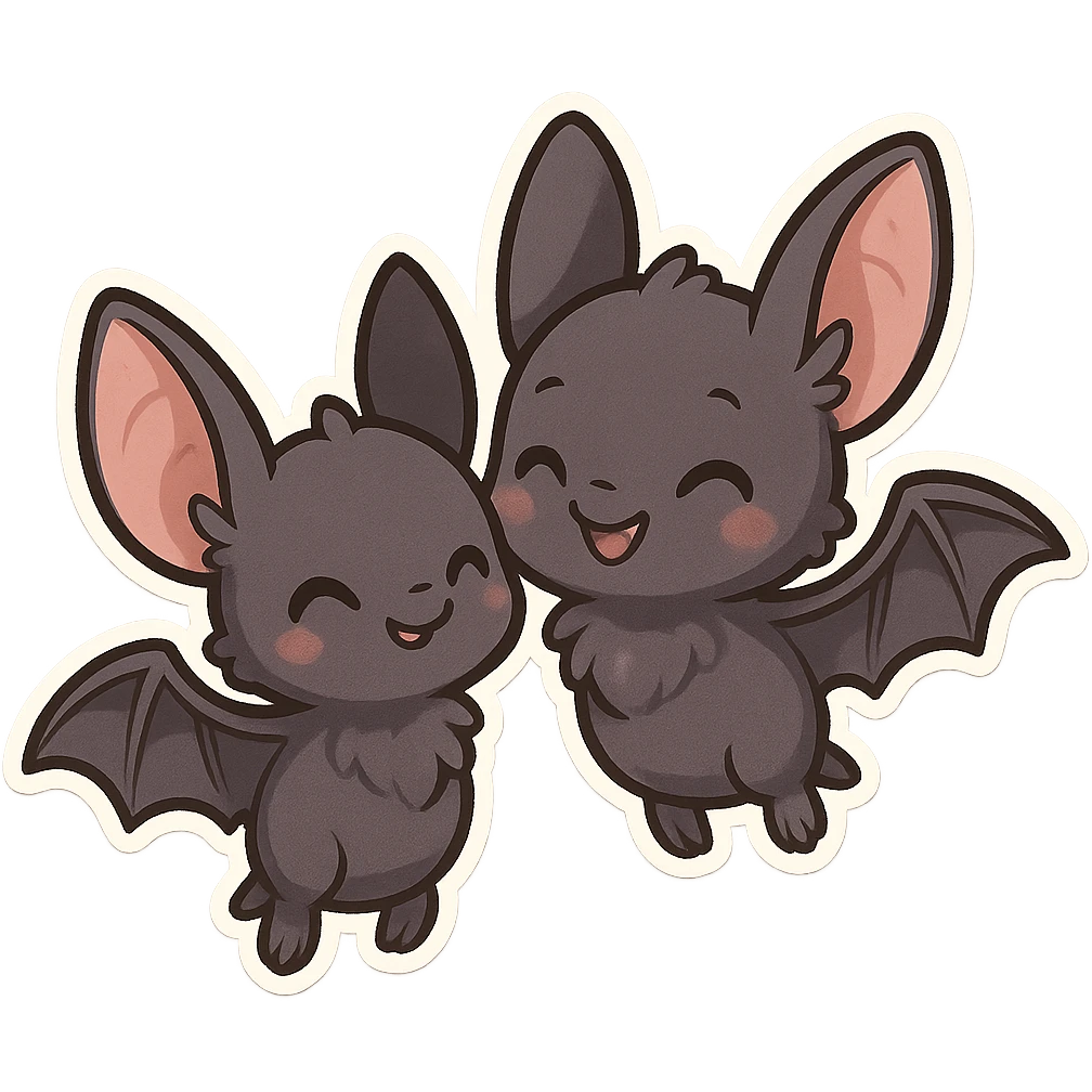 2只可爱的小蝙蝠 emoji