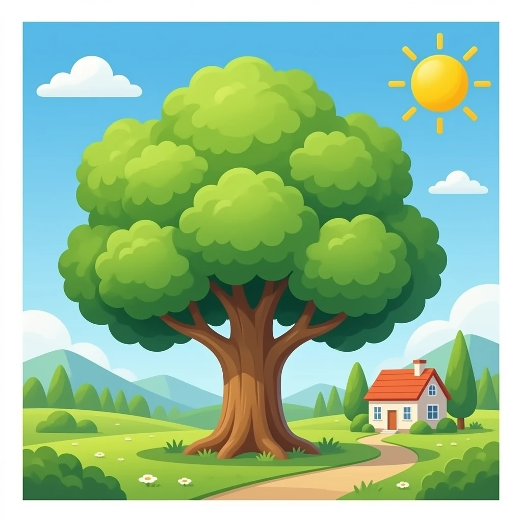 Big tree near house emoji