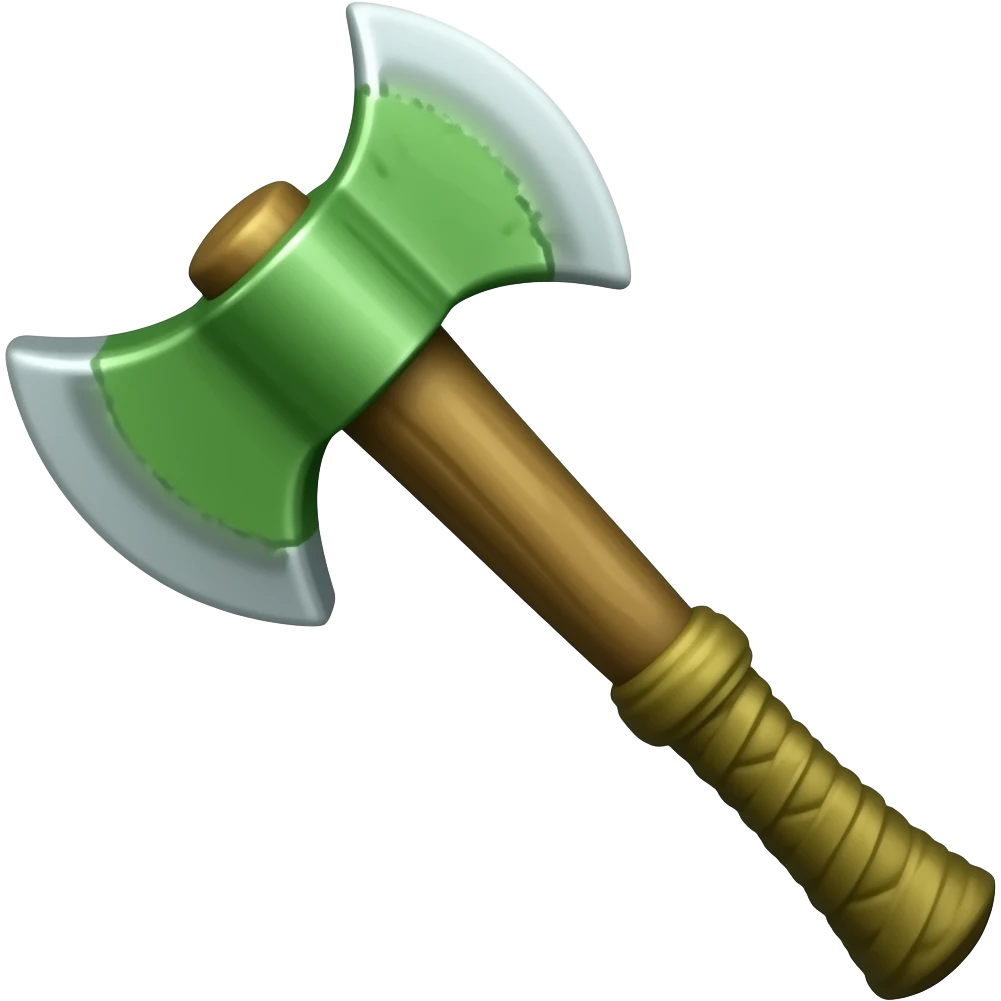 Create an emoji of axe in green color emoji