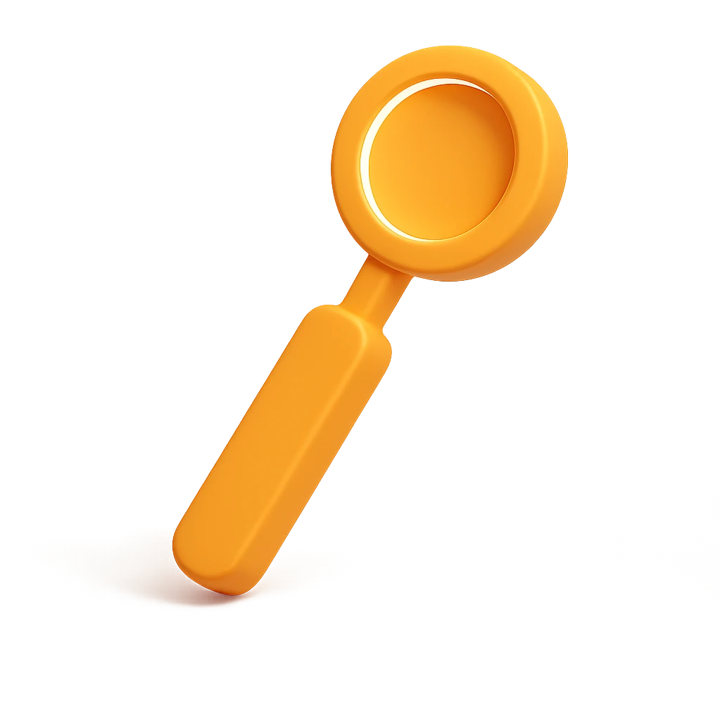 3D orange dental mirror tool emoji