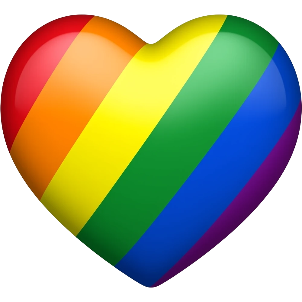 LGBT flag heart 3D emoji
