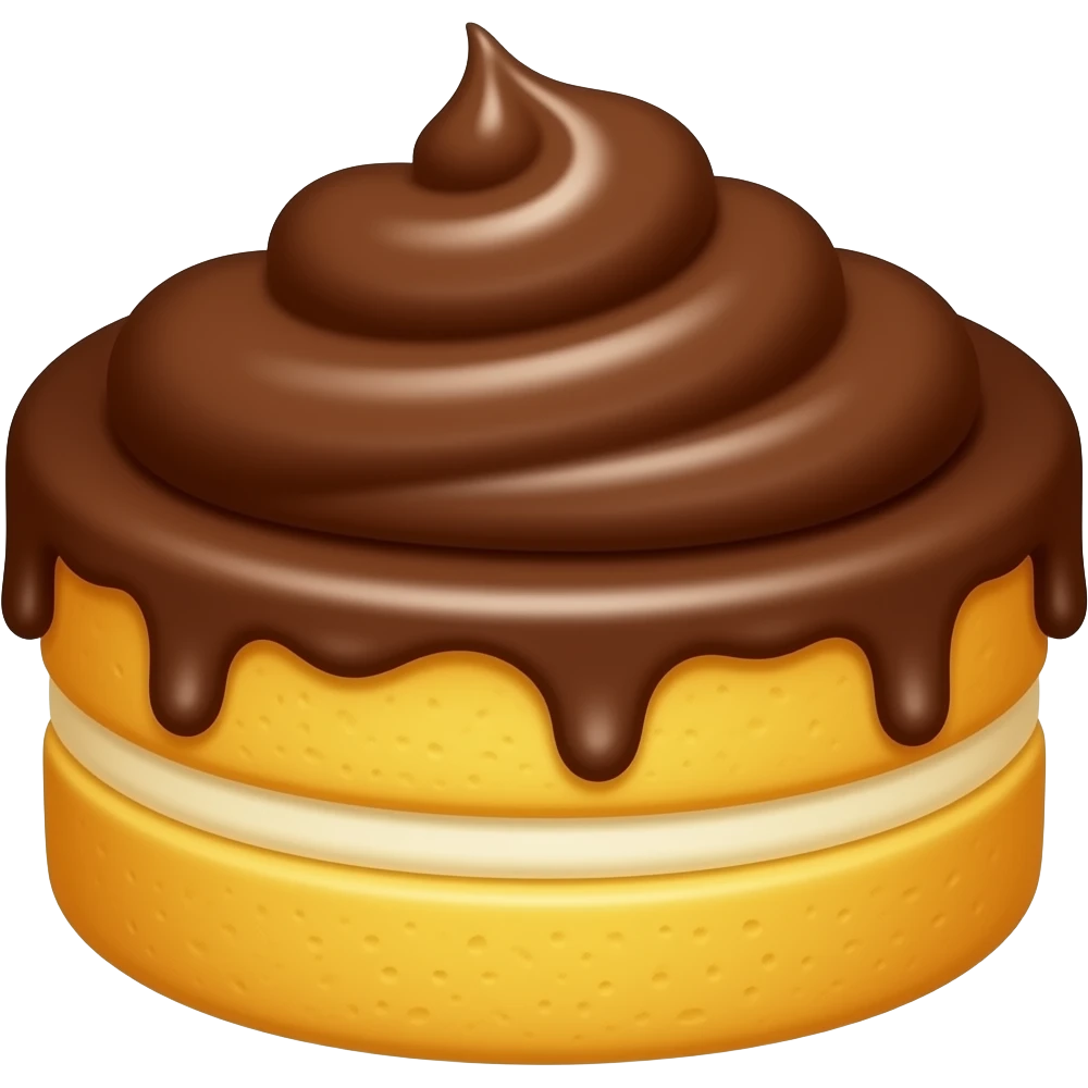 yellow cake with chocolate frosting emoji