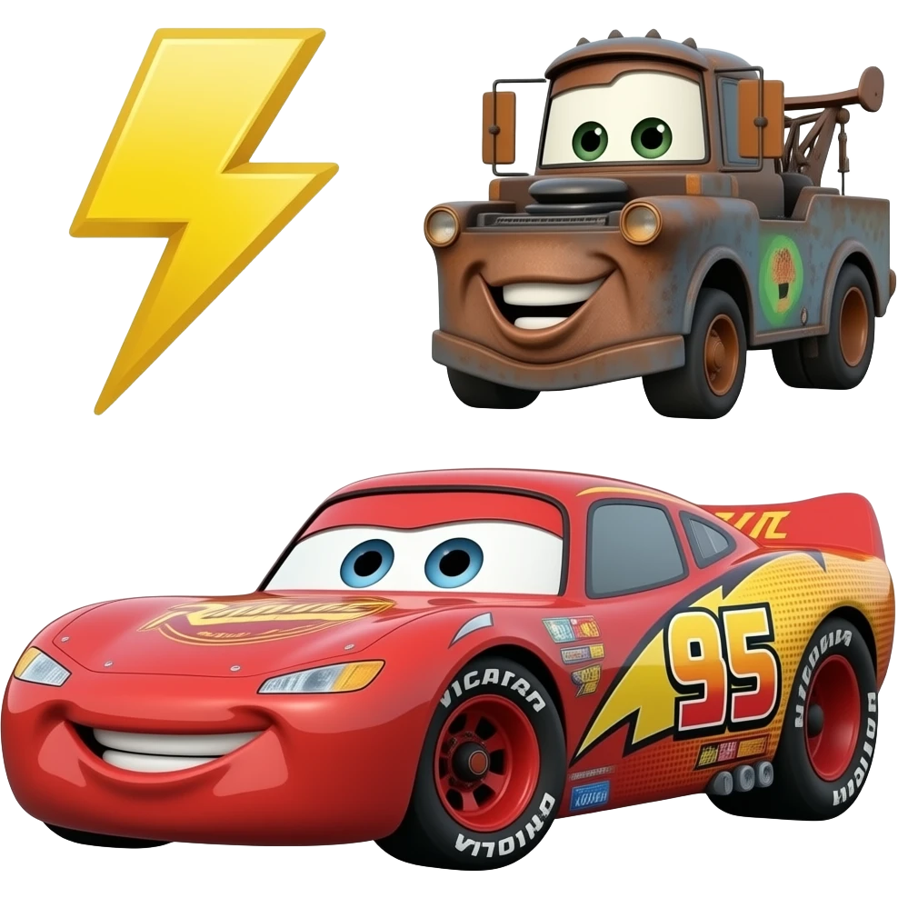 Lightning McQueen, tow mater, sally carrera emoji