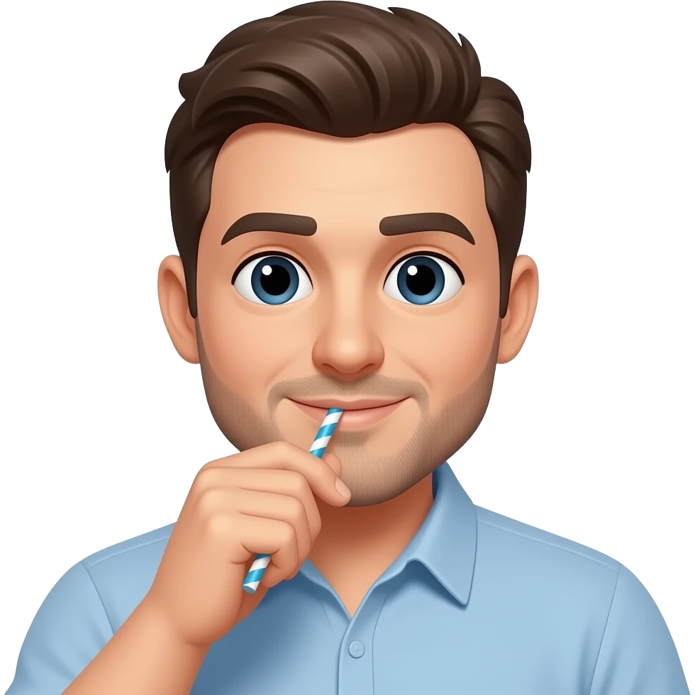 Pipetle  içen adam emoji