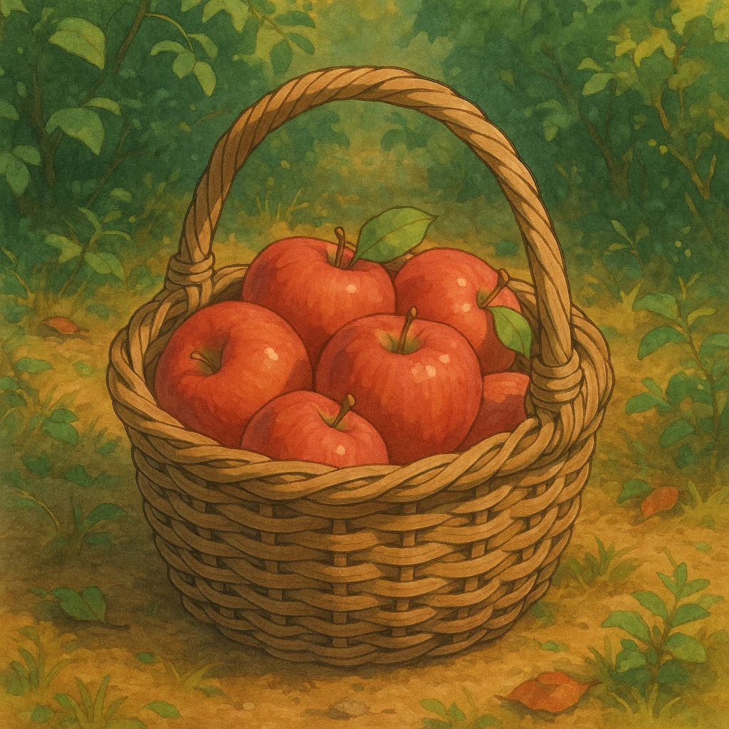 cozy basket of apples after apple picking emoji