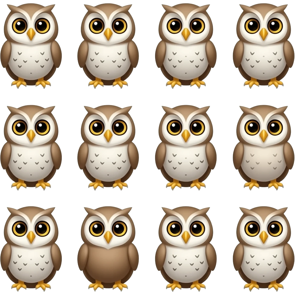 10 little owl baby and 100owl emoji