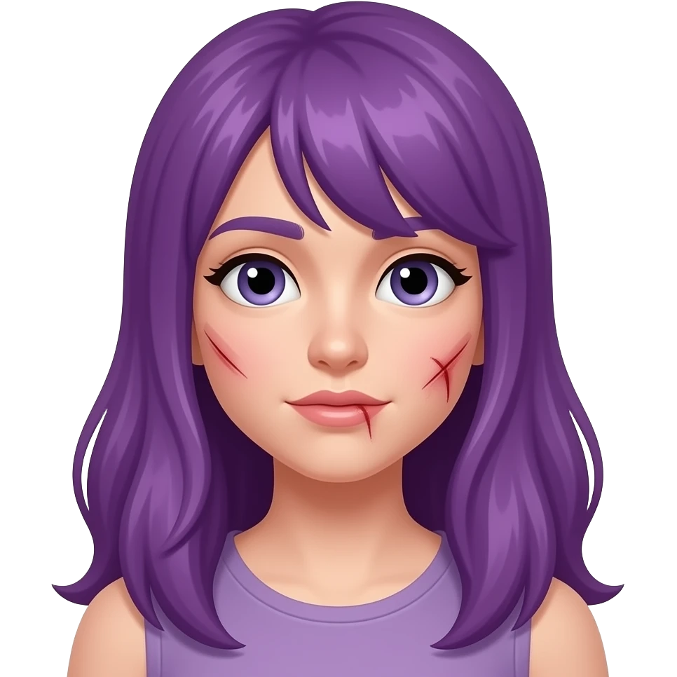 GIRL WITH LONG PURPLE HAIR IS HURT emoji